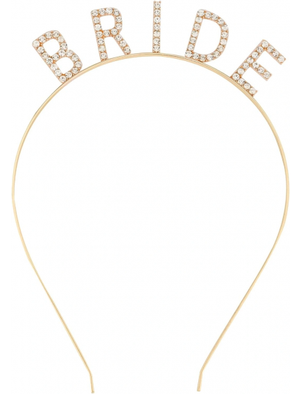 Altın Gold Renk Bekarlığa Veda Kristal Taş Bride Tacı İthal 16x10 Cm