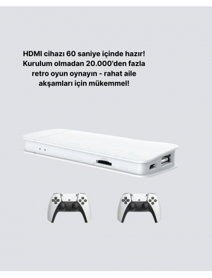 HDMI ve Kablosuz Kontrolcülü 20.000 Oyunlu Retro Oyun Konsolu